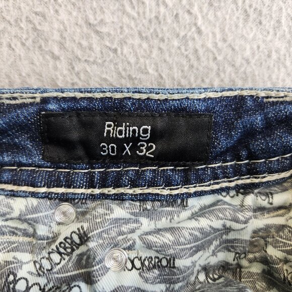 Rock And Roll Cowgirl Jeans Womens 30 Riding Bootcut Heavy Stitching Ranch - Picture 7 of 16